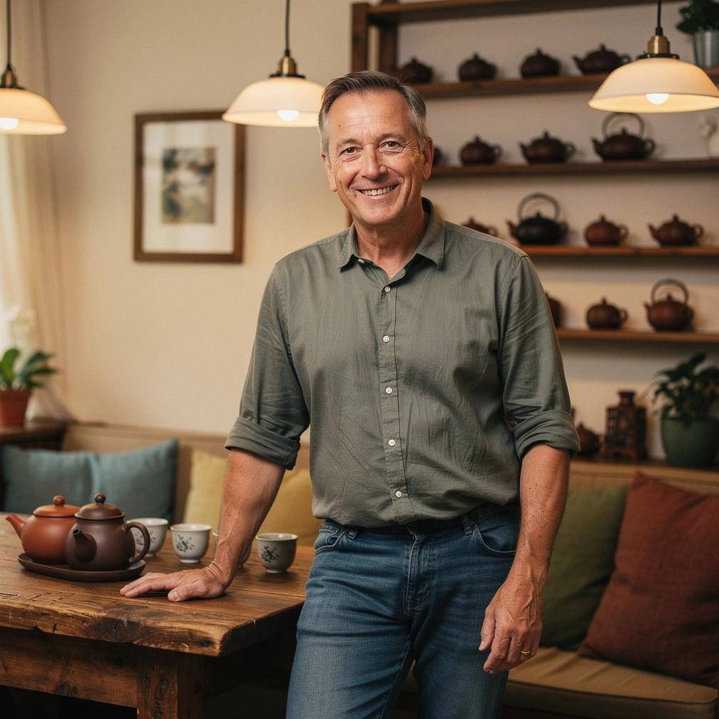 Šviesios ir jaukios arbatos vakarų atmosferos interjeras, skatinantis atsipalaidavimą ir ramybę